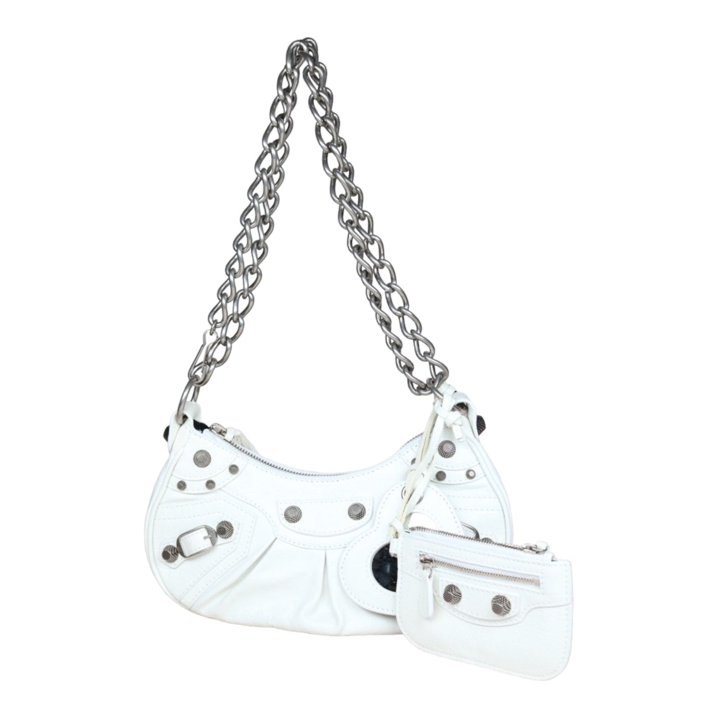 Rank SA｜Balenciaga XS Le Cagole Aged Calfskin Shoulder Bag White｜S24061103