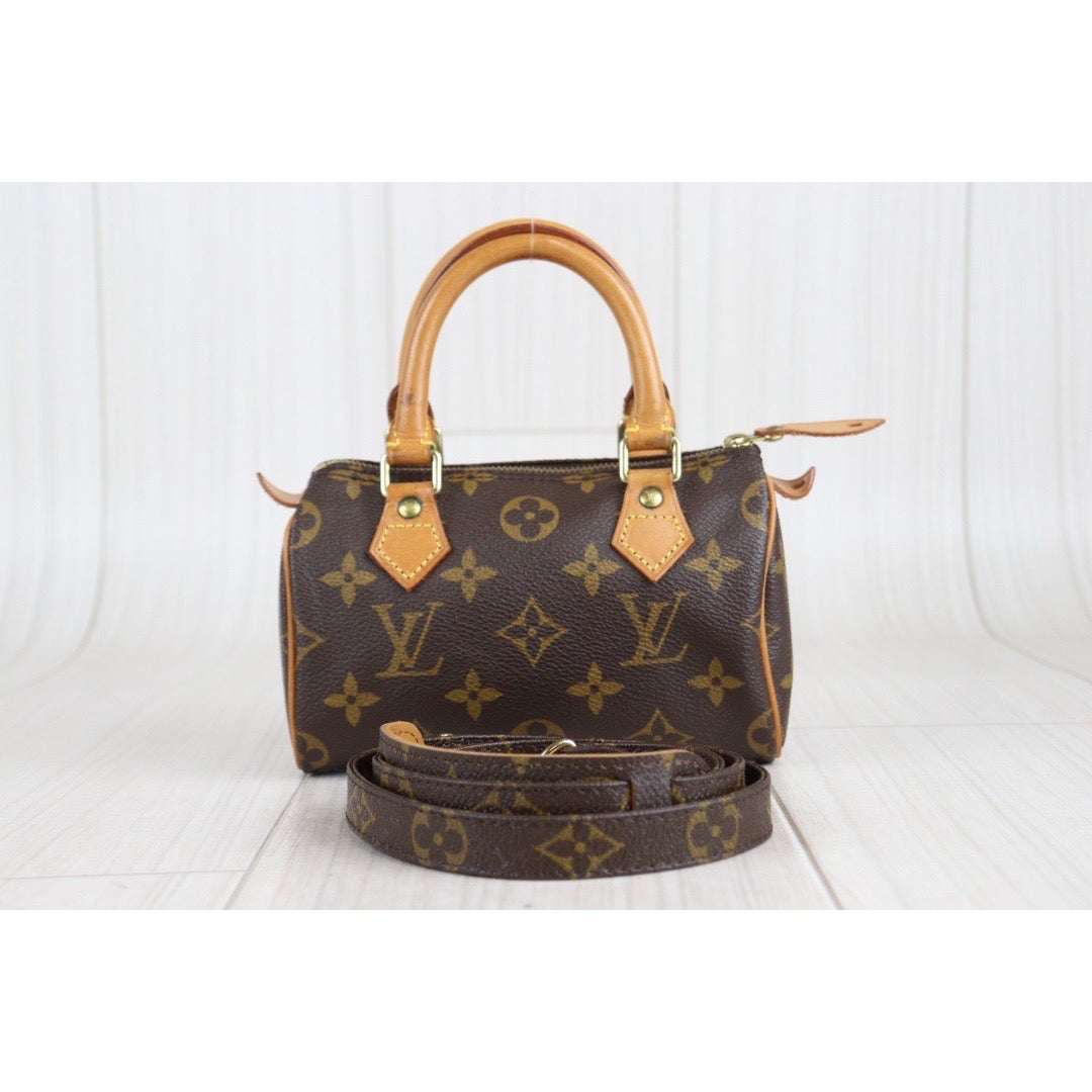 Rank AB ｜ LV Monogram Mini Speedy Handbag With Shoulderstrap ｜23101311