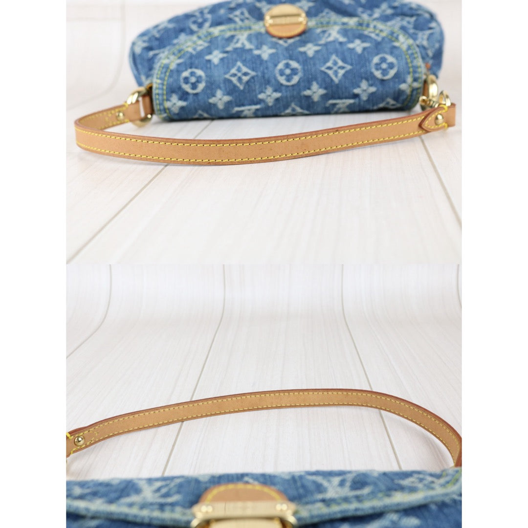 Include Entrupy Certificate of Authenticity｜Very Good ( Rank A) ｜ Louis Vuitton Monogram Denim Mini Pleaty Shoulder Bag Blue｜S26042505