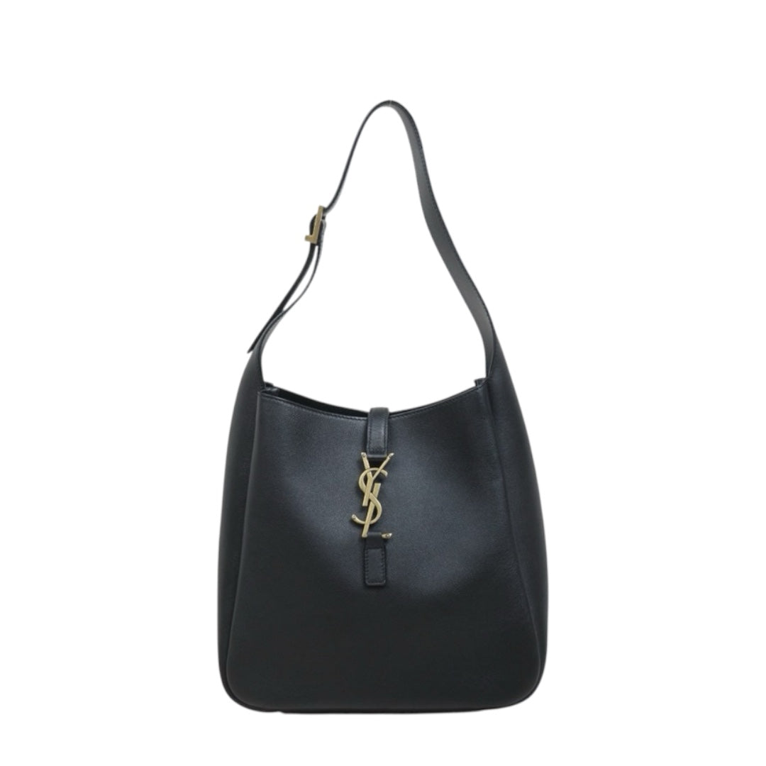Include Entrupy Certificate of Authenticity｜Very Good ( Rank A)｜  Saint Laurent YSL Calf LeatherHobo Shoulder Bag Black ｜26070908