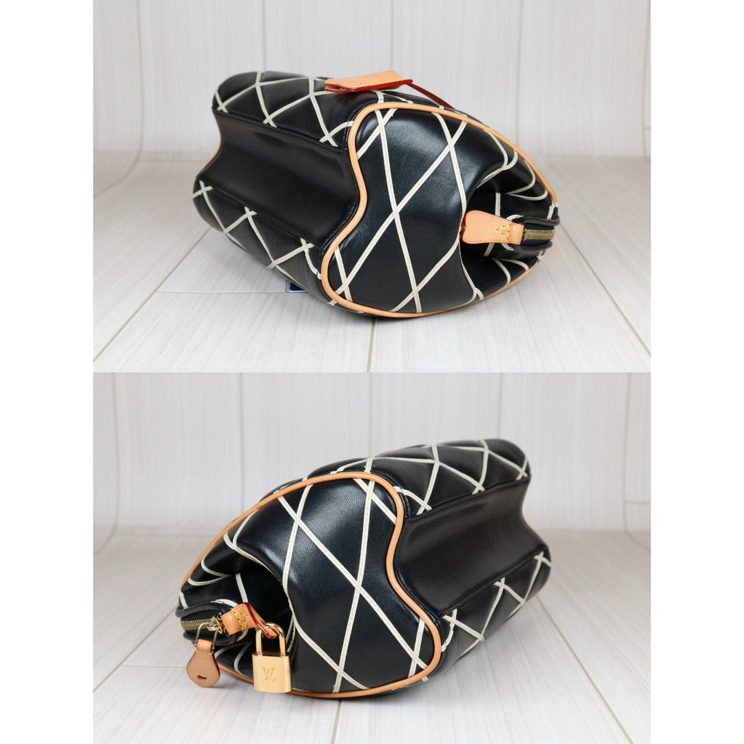 Rank A｜ LV Doc PM Black Leather Top Handle Crossbody Shoulder Bag  ｜S24080503