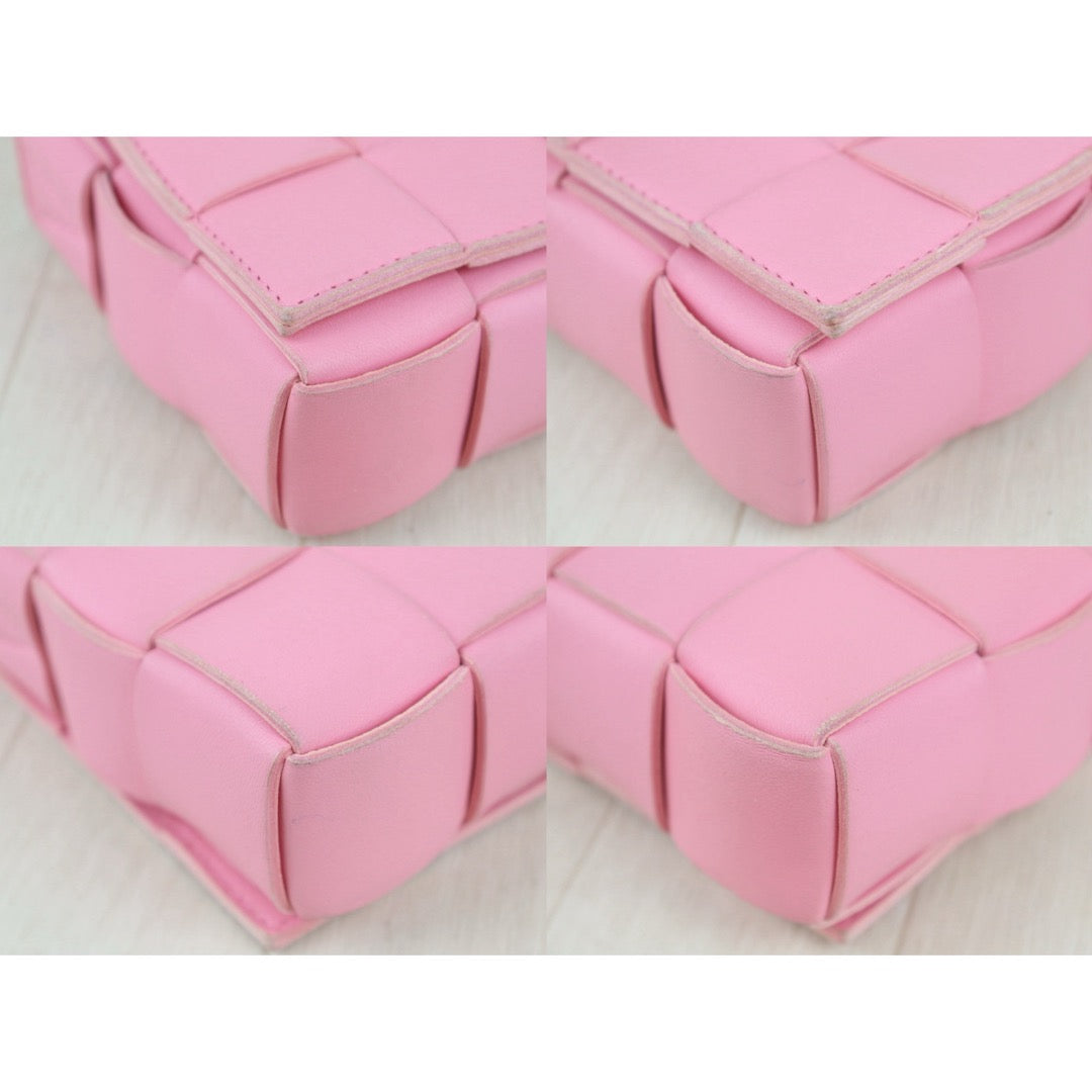 Include Entrupy Certificate of Authenticity｜Very Good ( Rank A)｜ Bottega Veneta Lamb Skin 2020 Cassette Shoulder Bag Pink｜S26041411