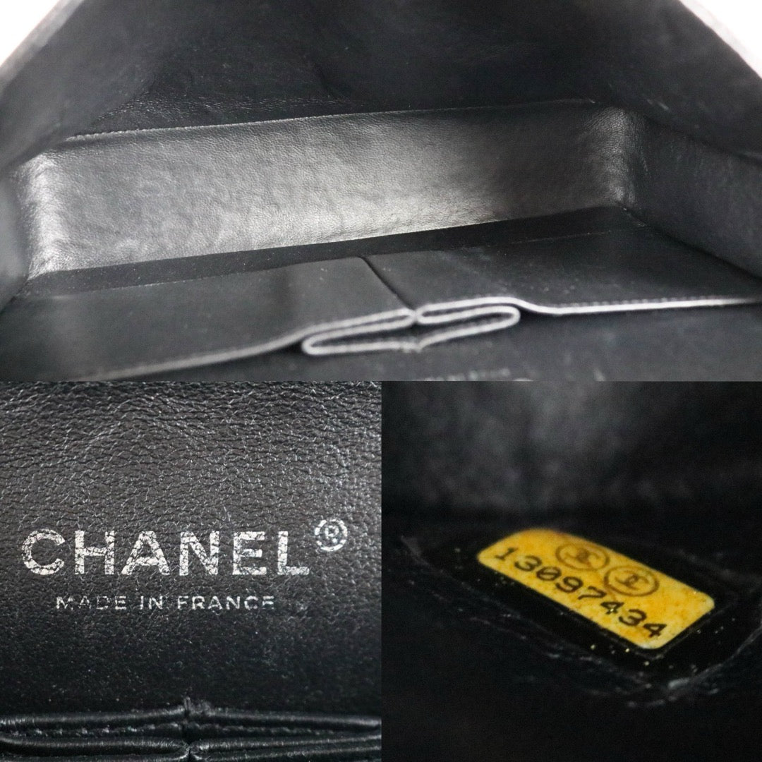 Good ( Rank AB)｜ CHANEL Caviar Skin Matrasse Double Flap 25 Shoulder Bag Black Made In 2009-2010 Year  ｜S25112907