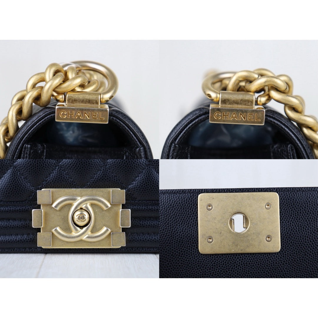 Include Entrupy Certificate of Authenticity｜Excellent（Rank SA）｜Full Set CHANEL Caviar Skin  LeBoy Chain Shoulder Bag Small Black   IC Chips Model ｜S26041403
