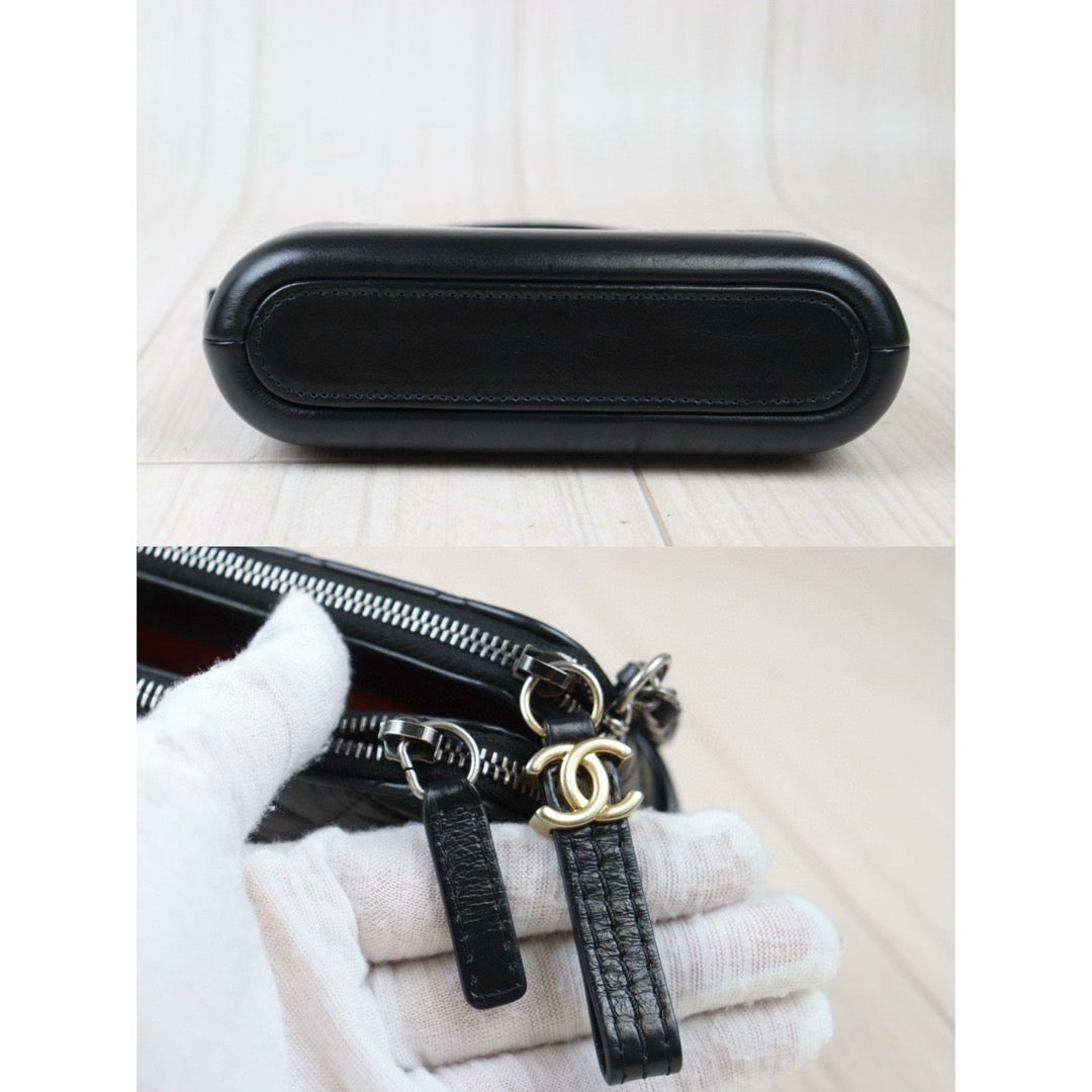 Very Good ( Rank A)｜CHANEL Mini Gabrielle Aged Calfskin Shoulder Bag Black Made in 2018-2019Year｜S24071404