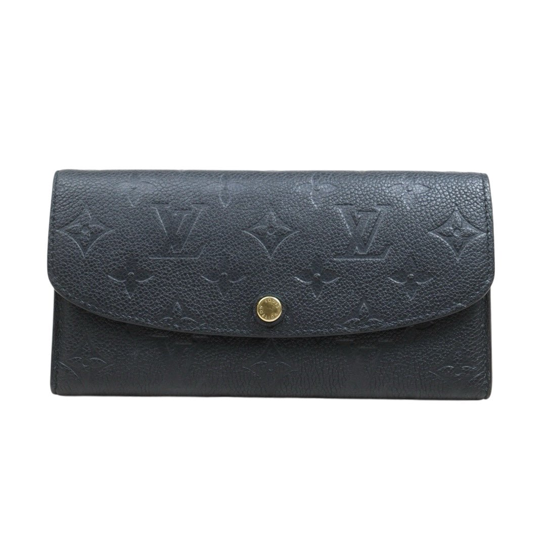 Include Entrupy Certificate of Authenticity｜Good ( Rank AB)｜ Louis Vuitton Monogram Empreinte Emilie Long Wallet Black｜26051402