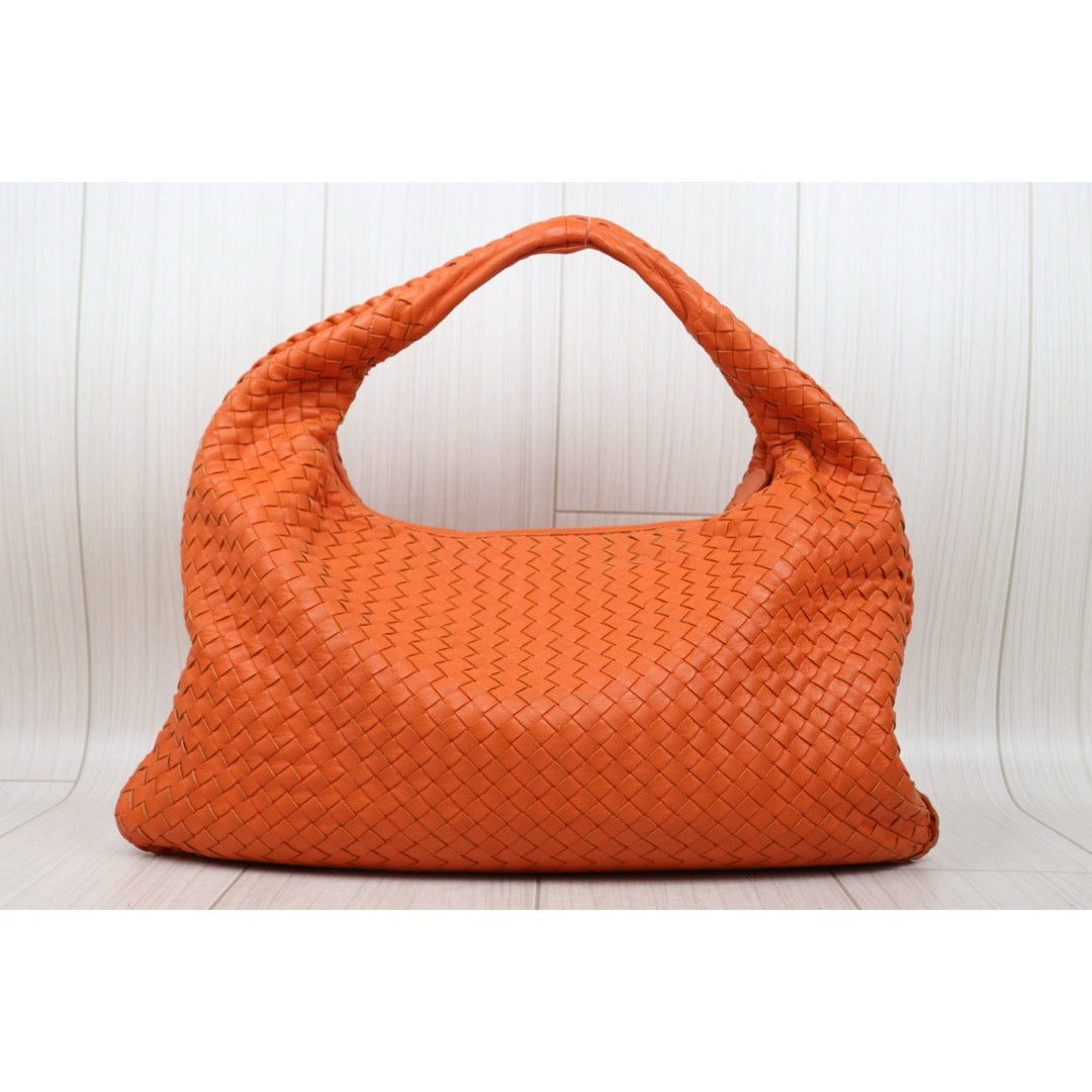 Good ( Rank AB)｜ Bottega Veneta Lamb Skin Braid Shoulder Bag Orange｜P25062704