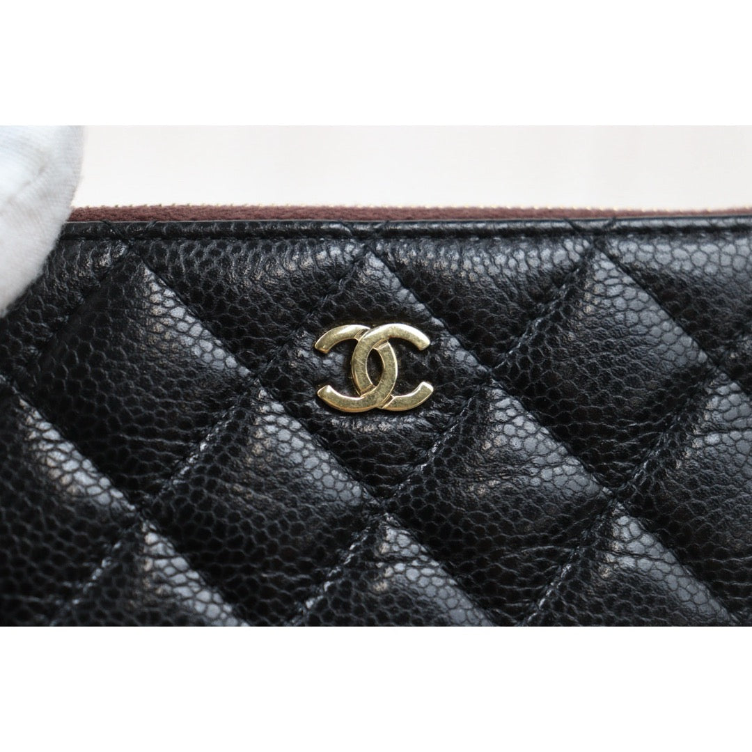 Very Good ( Rank A)｜CHANEL Caviar Skin Calf Leather Card Holder Black Made In 2013-2014Year｜S25110432