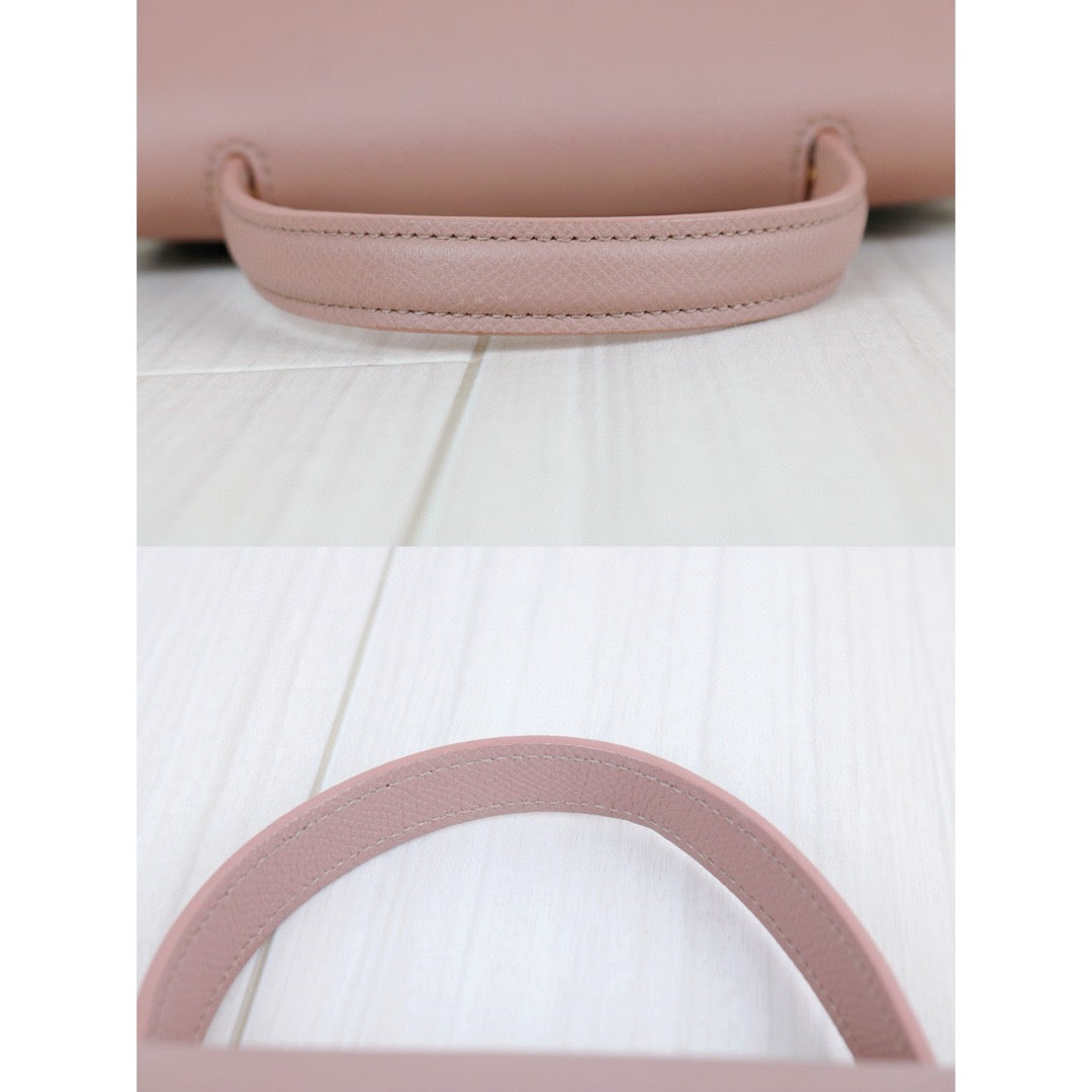Very Good ( Rank A)｜CELINE Leather Calf Belt Nano Handbag Shoulder Bag Desert Rose｜S25042811