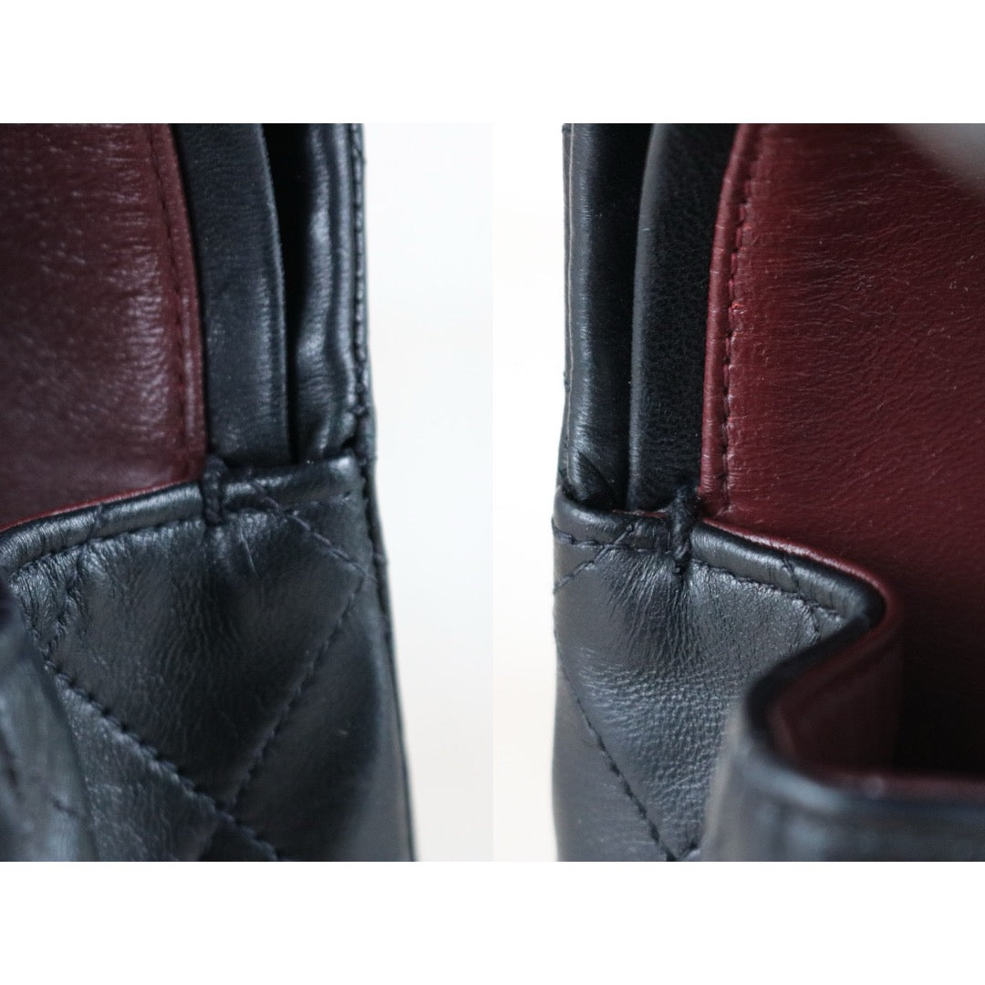 Include Entrupy Certificate of Authenticity｜Very Good ( Rank A)｜ CHANEL Lamb Skin Matrasse Chain Double Flap 25 Shoulder Bag  Black Made In 1996-1997Year｜26020401