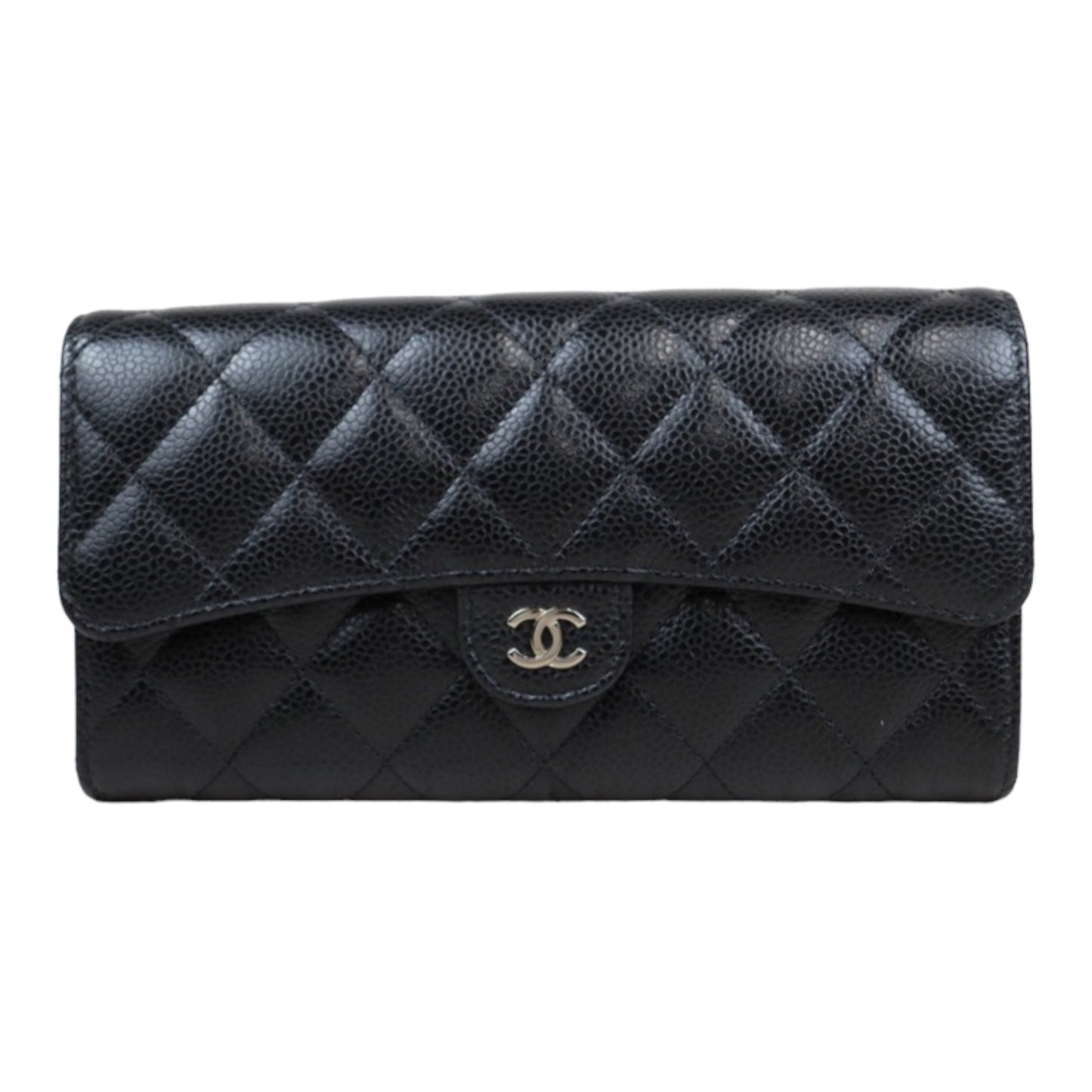 Rank A ｜Chanel Caviar Skin Black Long Wallet Made In 2018-2019 Year｜23121208