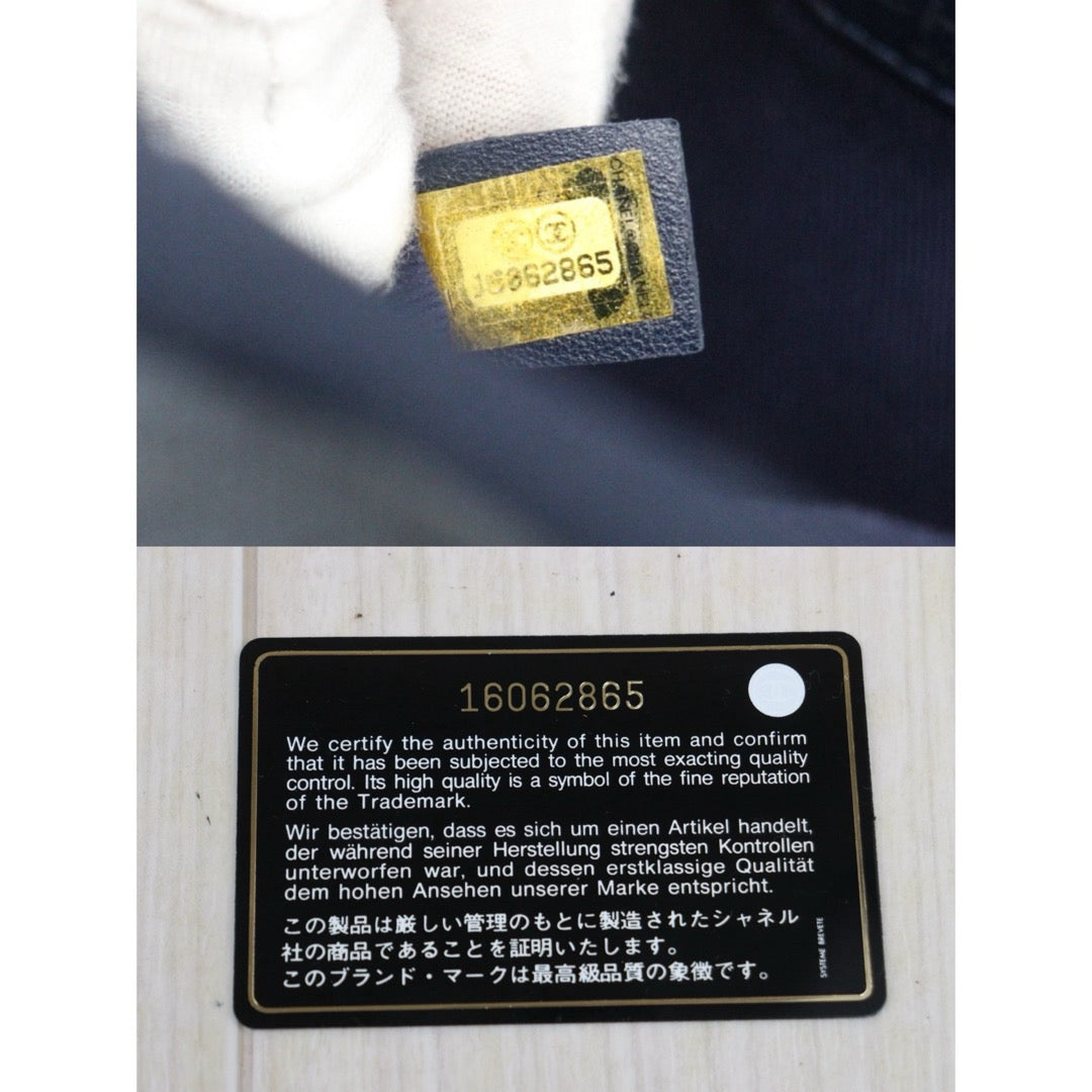 Good ( Rank AB)｜ CHANEL Deauville PM Canvas Chain Tote Bag Blue Made In 2012Year｜V25111001