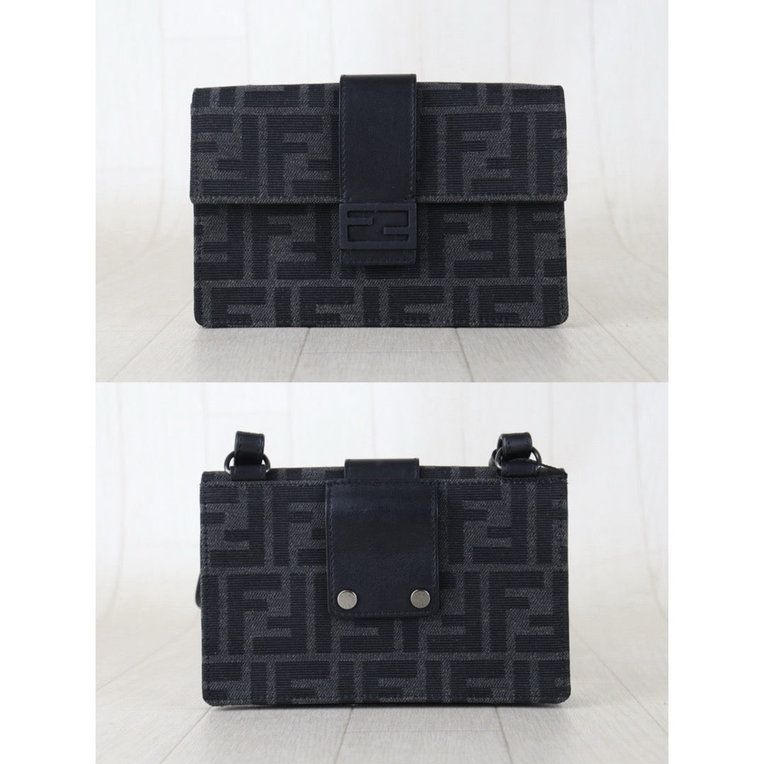 Include Entrupy Certificate of Authenticity｜Very Good ( Rank A)｜ FENDI Marsupio Baguette Bumbag Shoulder Bag  Black｜S26090709