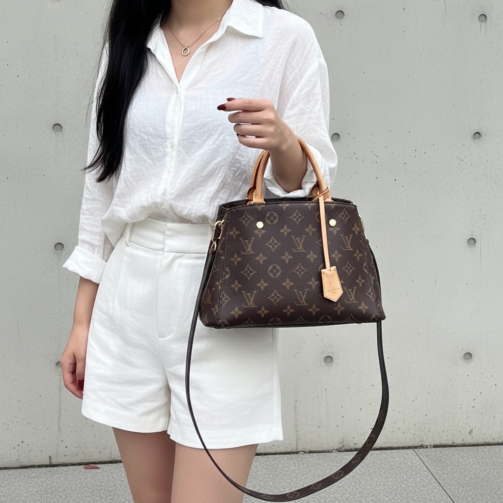 Include Entrupy Certificate of Authenticity｜Very Good ( Rank A)｜ Louis Vuitton Monogram Montaigne BB Hand Bag Shoulder Bag ｜X26041416