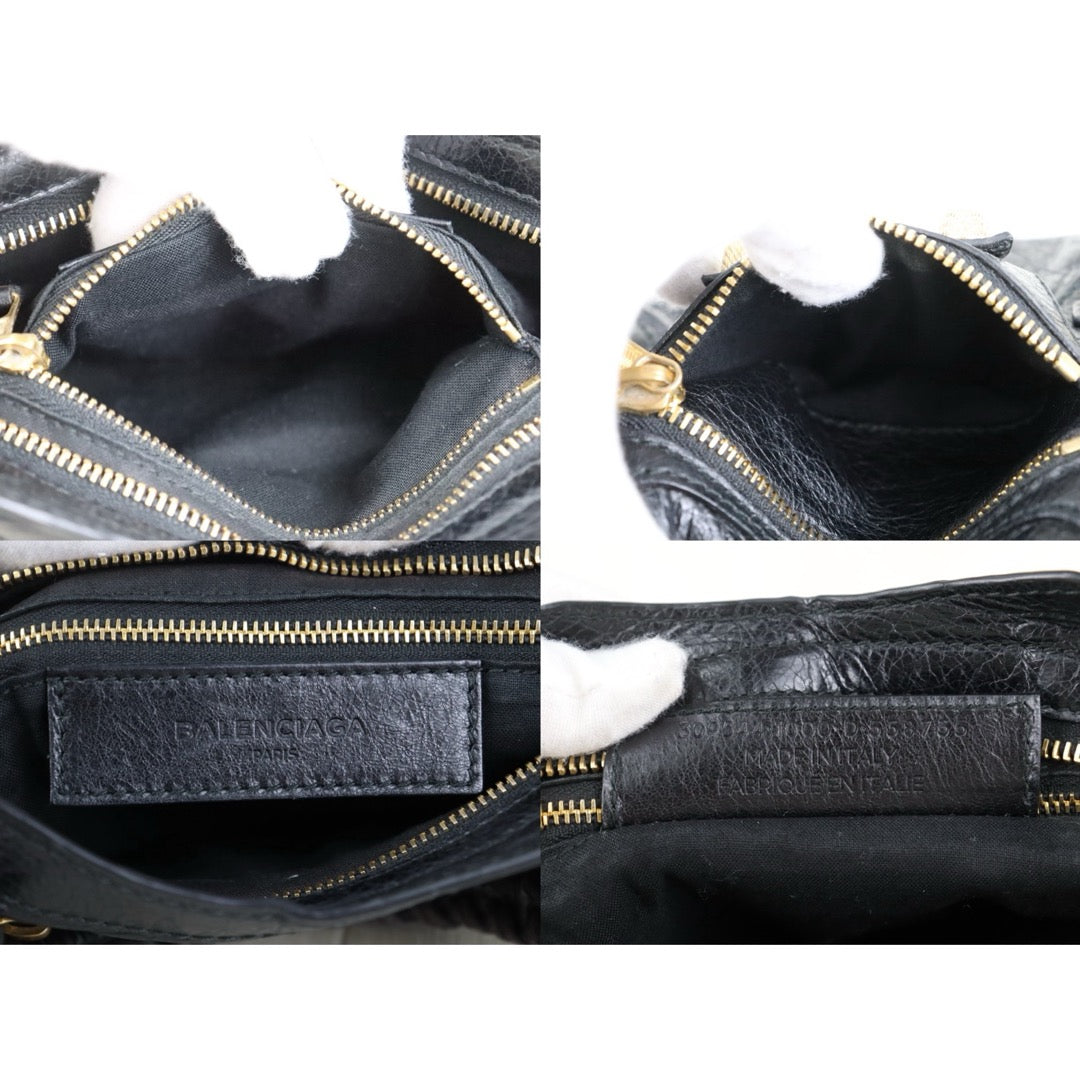 Include Entrupy Certificate of Authenticity｜Very Good ( Rank A)｜Balenciaga Gaint Mini Citty  Black HandBag Shoulder Bag ｜S26072524