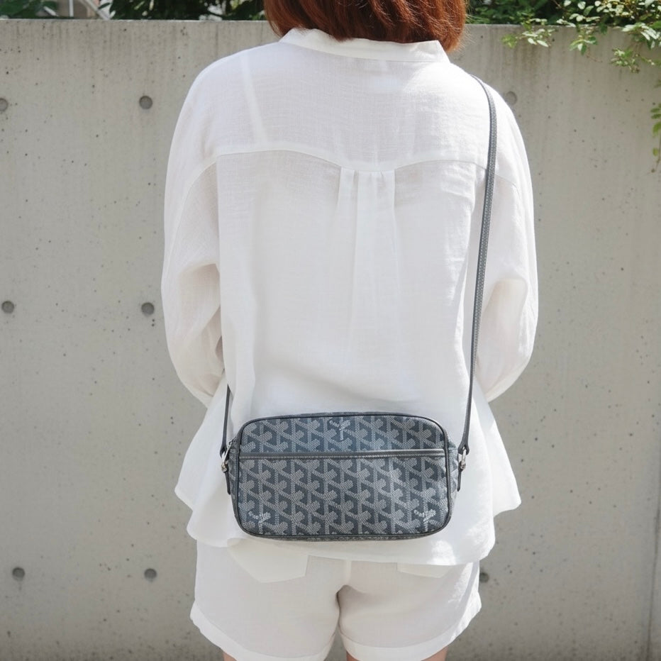 Include Entrupy Certificate of Authenticity｜Very Good ( Rank A) ｜ Goyard Cap Vert Shoulder Bag Grey｜S25112906