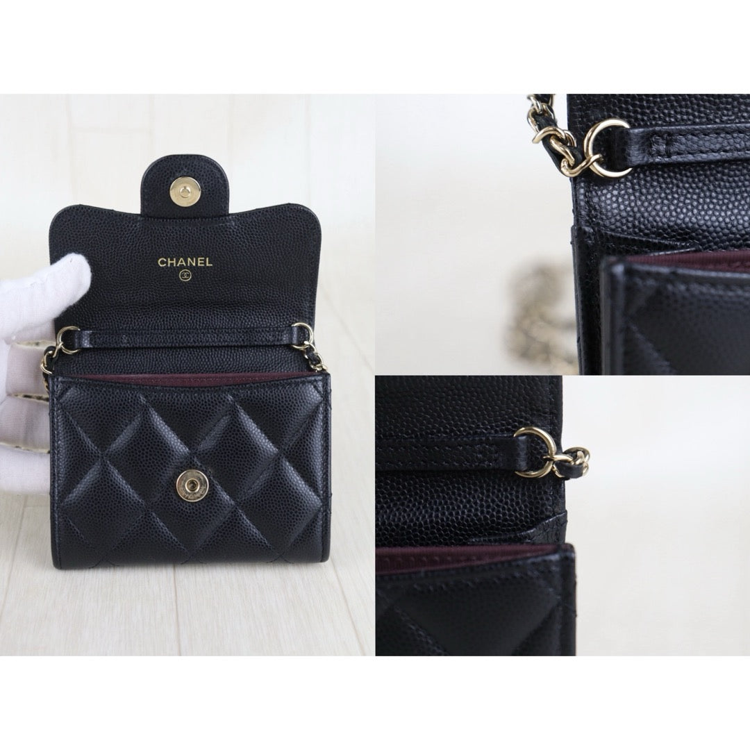 Include Entrupy Certificate of Authenticity｜Very Good（Rank A）｜CHANEL Caviar Skin Matrasse Chain Mini Shoulder Bag Made In 2021-2022Year｜S26072508