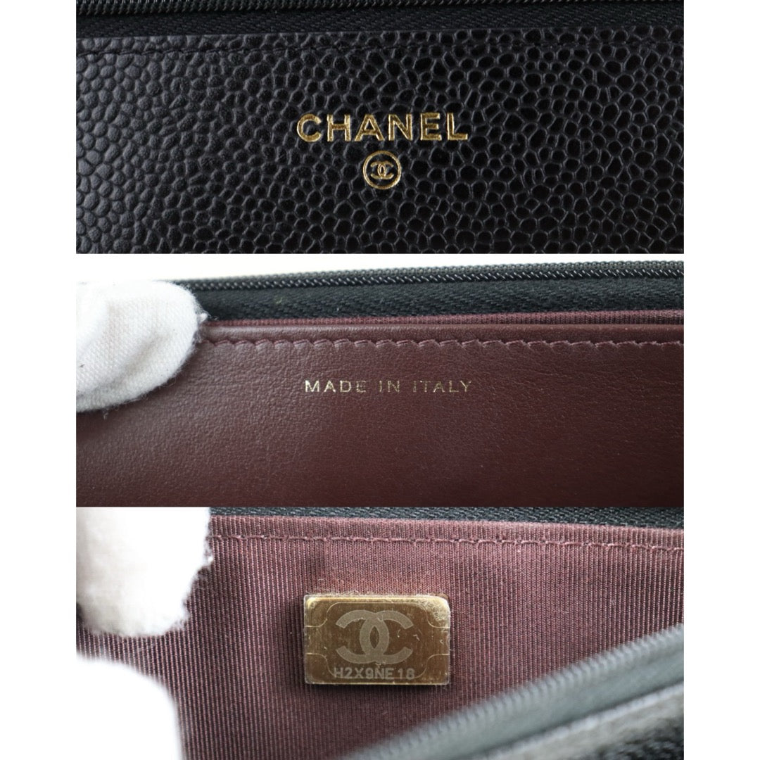 Include Entrupy Certificate of Authenticity｜Very Good ( Rank A)｜CHANEL Caviar Skin WOC Chain Bag Black  IC Chips ｜S26090703