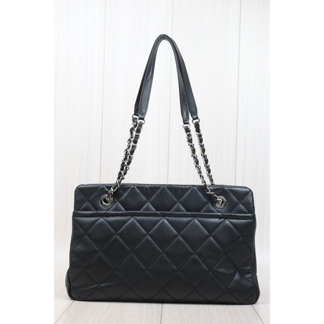 Very Good ( Rank A)｜ CHANEL Matrasse Chain Tote Bag Caviar Skin Black  Made In 2012-2013 Year｜S25071001