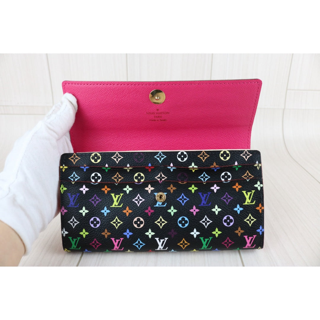 Include Entrupy Certificate of Authenticity｜Excellent（Rank SA）｜Full Set  Louis Vuitton Monogram Multicolor Portofeuil Sara Long Style Wallet ｜X26041106