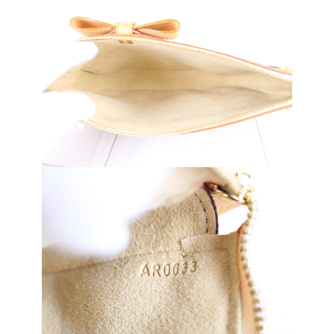 Include Entrupy Certificate of Authenticity｜Very Good ( Rank A) ｜  Louis Vuitton Takashi Murakam Sakura Monogram  Pochette Accessoires Limited edition｜S26031505