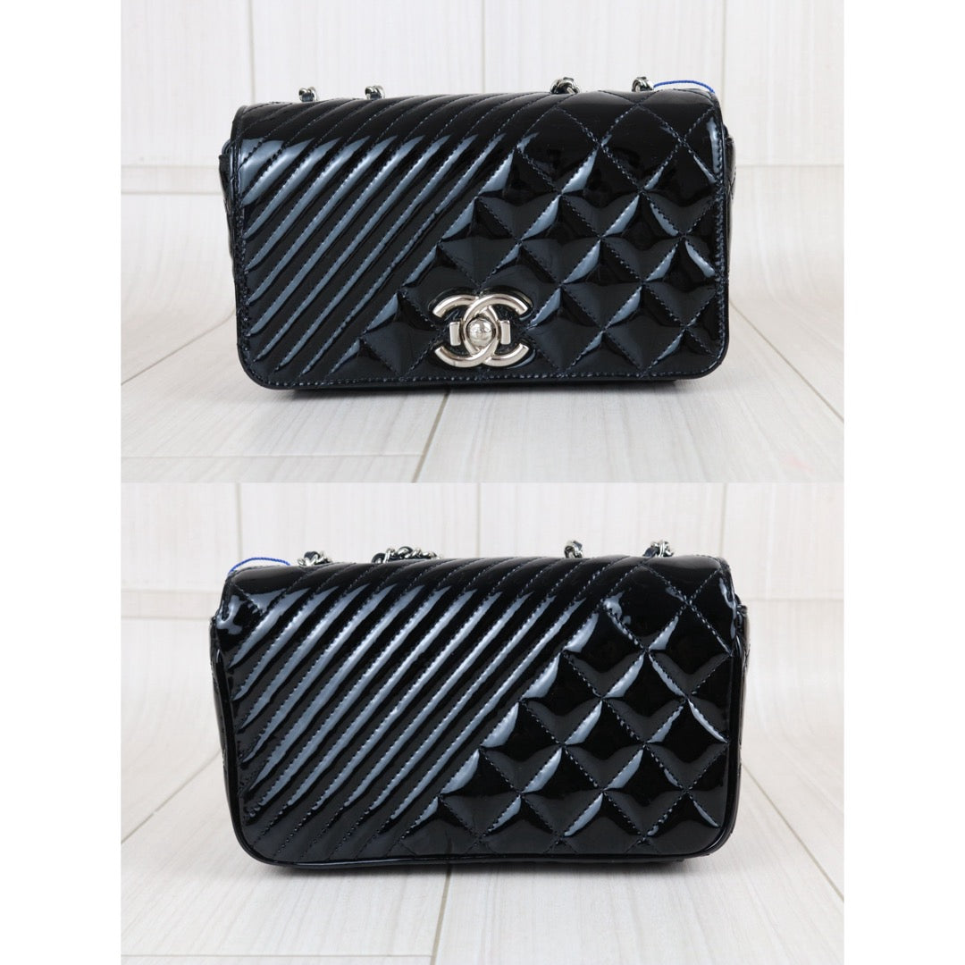 Include Entrupy Certificate of Authenticity｜Excellent（Rank SA）｜CHANEL  Quilted Patent Leather Coco Boy Flap Shoulder Bag Black Made In 2016-2017 Year｜X26083025