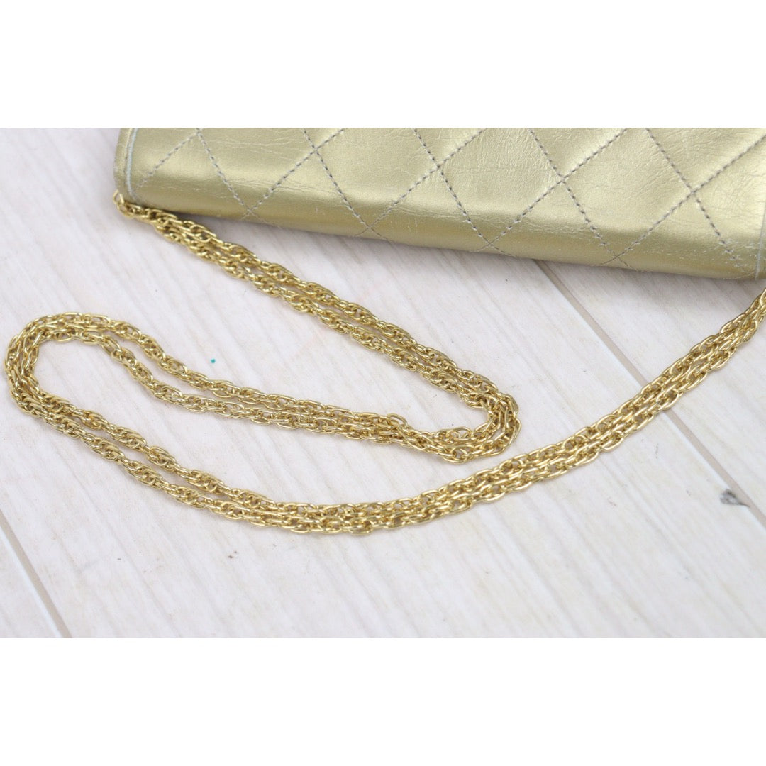 Include Entrupy Certificate of Authenticity｜Very Good ( Rank A)｜ CHANEL Matrasse Lambskin Chain  Bag Caviar Skin Gold  ｜26080622