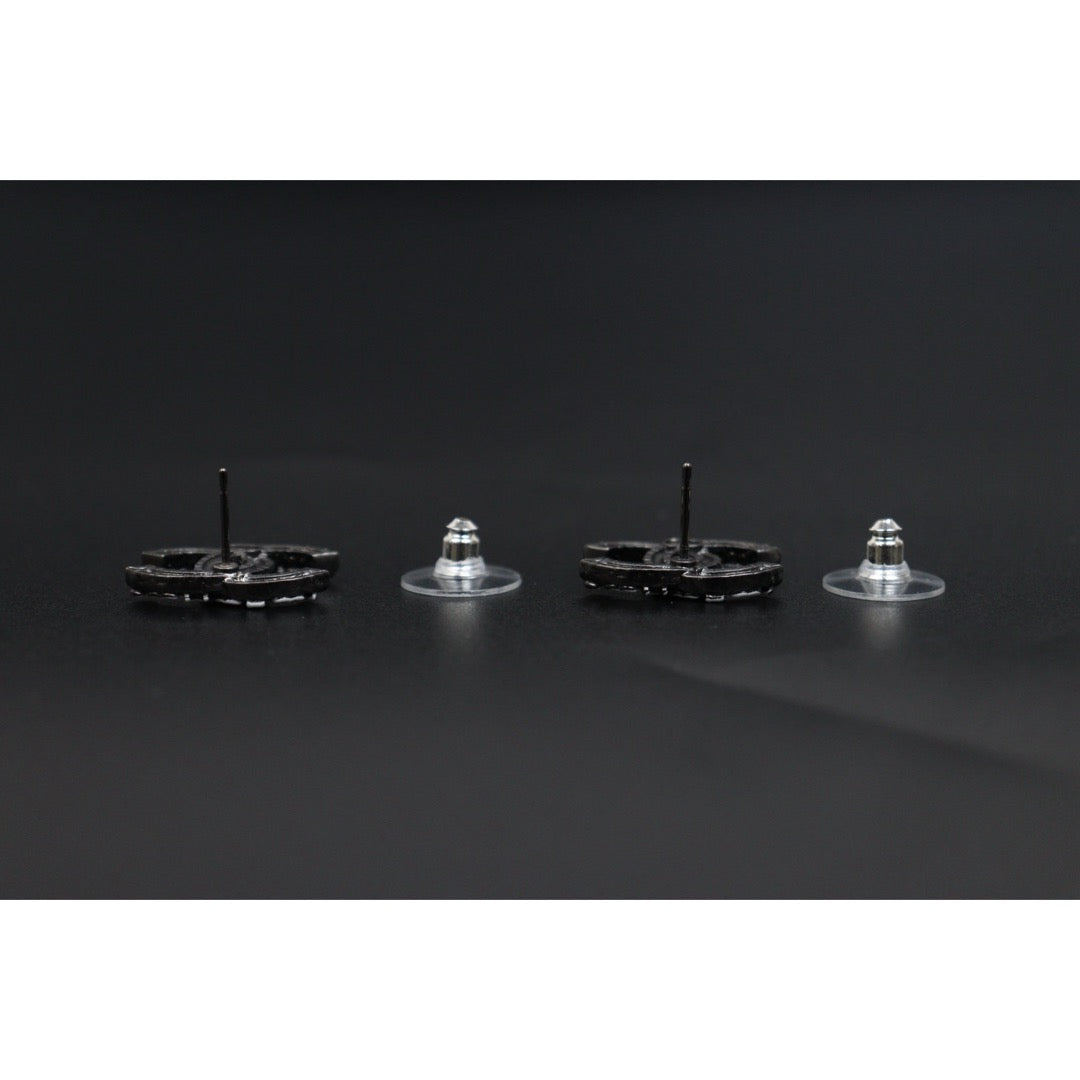 Include Authentic Detective Certificate of Authenticity｜Very Good ( Rank A) ｜CHANEL COCO Mark  A21P Black White Earrings Made In 2021Year｜S26031004