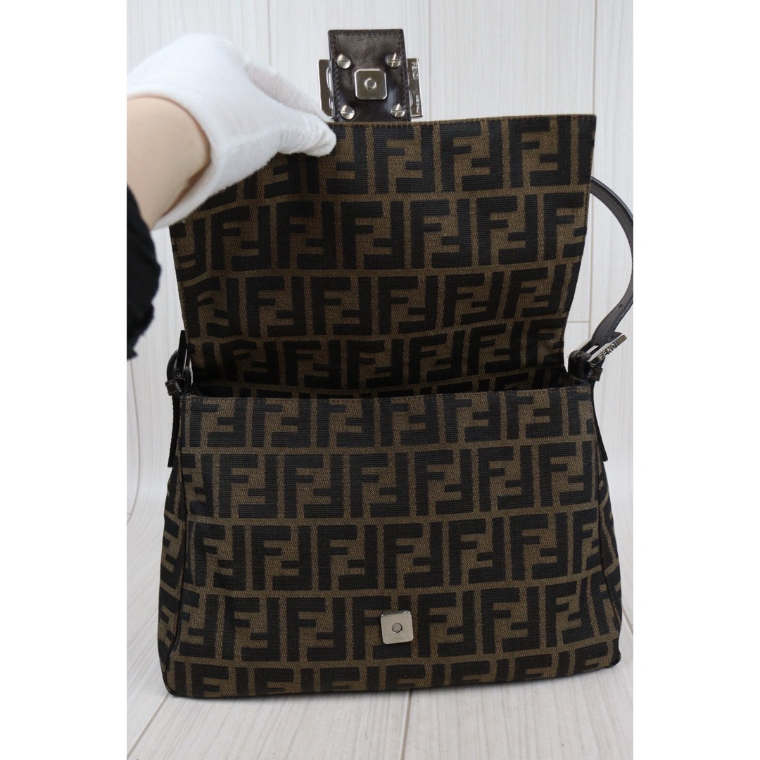 Rank A｜ FENDI Zucca Mamma Baguette Shoulder Bag ｜24030727