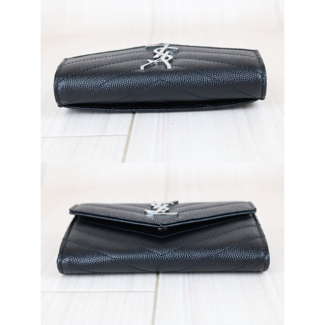 Include Entrupy Certificate of Authenticity｜Excellent（Rank SA）｜  Saint Laurent YSL Caviar Skin Calf Leather  Card Black｜S26042507