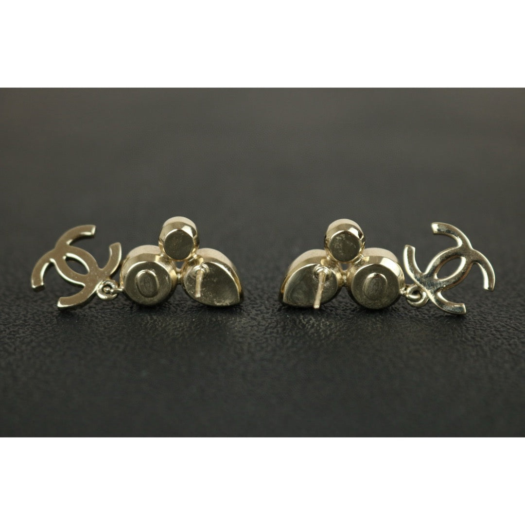 Very Good ( Rank A) ｜CHANEL Pearl COCO Mark Pearl Rhinestone Earrings ｜F25012304
