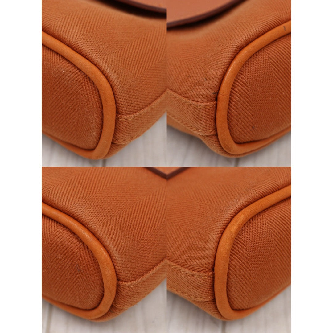 Good ( Rank AB)｜ HERMES Valparaiso Canvas Orange HandBag With Pouch｜P25082714