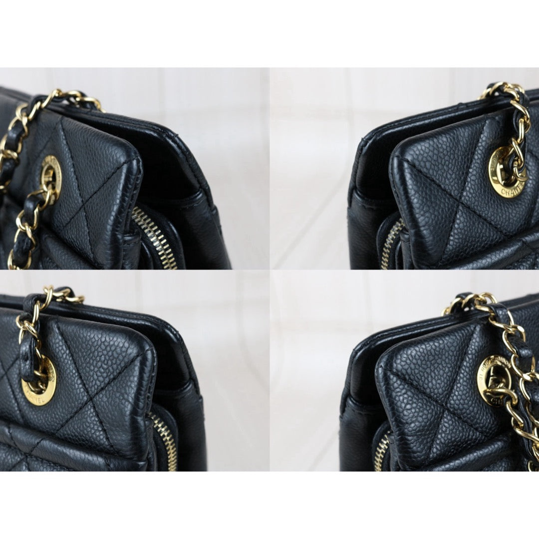Include Entrupy Certificate of Authenticity｜Very Good ( Rank A)｜ CHANEL Caviar Skin  Matrasse Chain Tote Bag Black Made In 2012-2013Year｜X26051714