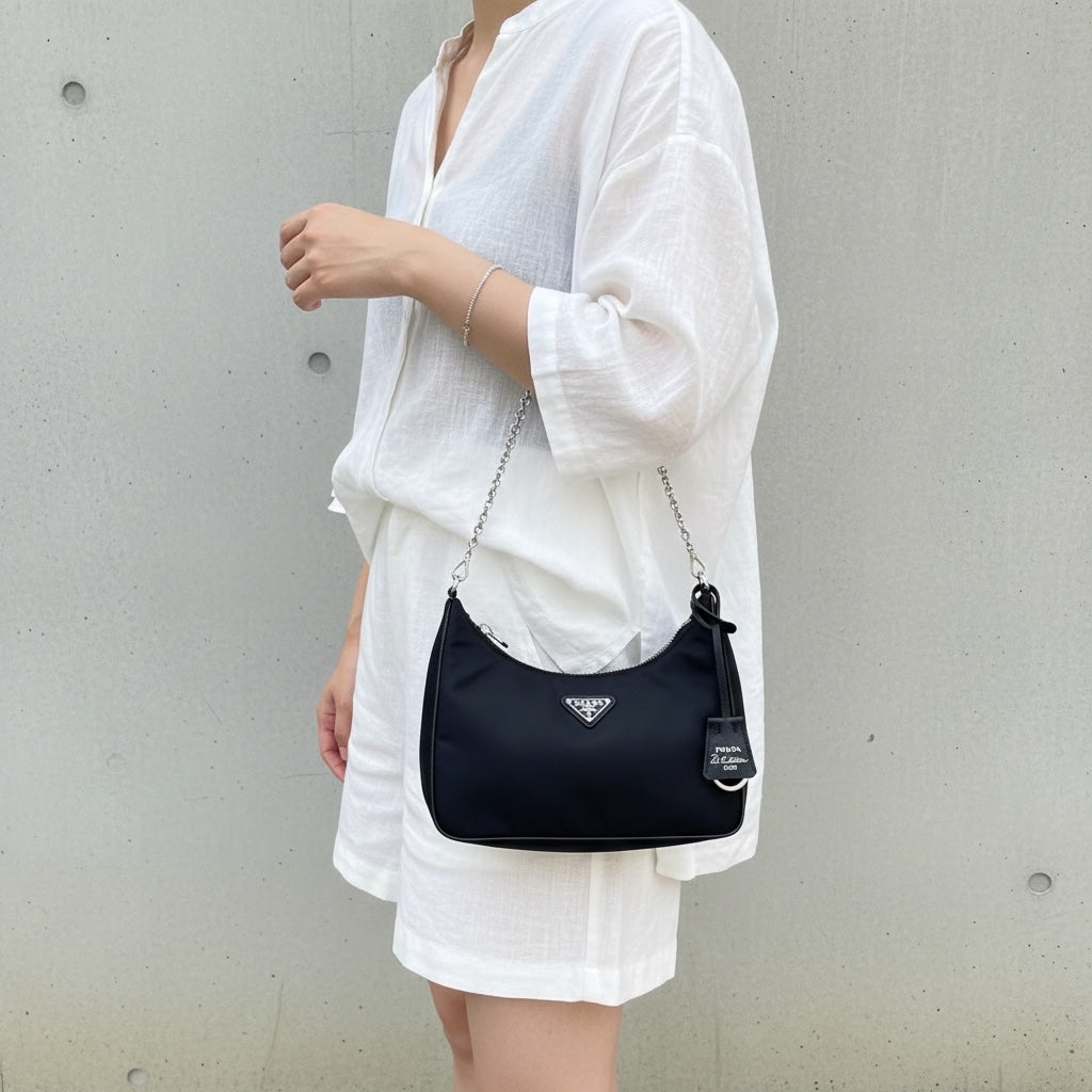 Include Entrupy Certificate of Authenticity｜Very Good ( Rank A)｜ PRADA Re-Edition 2005 Re-Nylon Shoulder Bag ｜S26050605