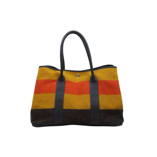 Include Entrupy Certificate of Authenticity｜Very Good ( Rank A)｜ HERMES Woolen Garden Party 36 Handbag □F Stamp Made In 2002 Year｜26041409