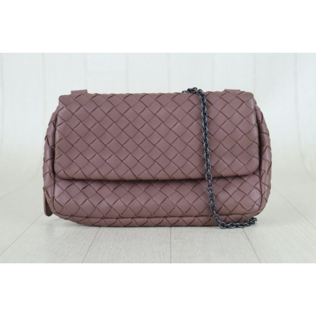 Include Entrupy Certificate of Authenticity｜Good ( Rank AB)｜ Bottega Veneta Lamb Skin Chain Shoulder Bag Cameo Brown｜S26053010