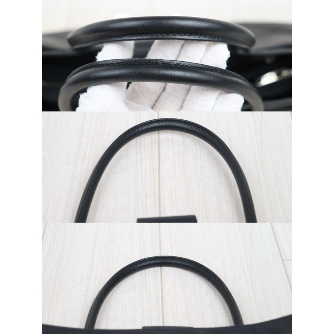 Good ( Rank AB) ｜CHANEL Calf Leather Cerf Tote Shoulder Bag Black Made in 2008-2009Year｜25090401