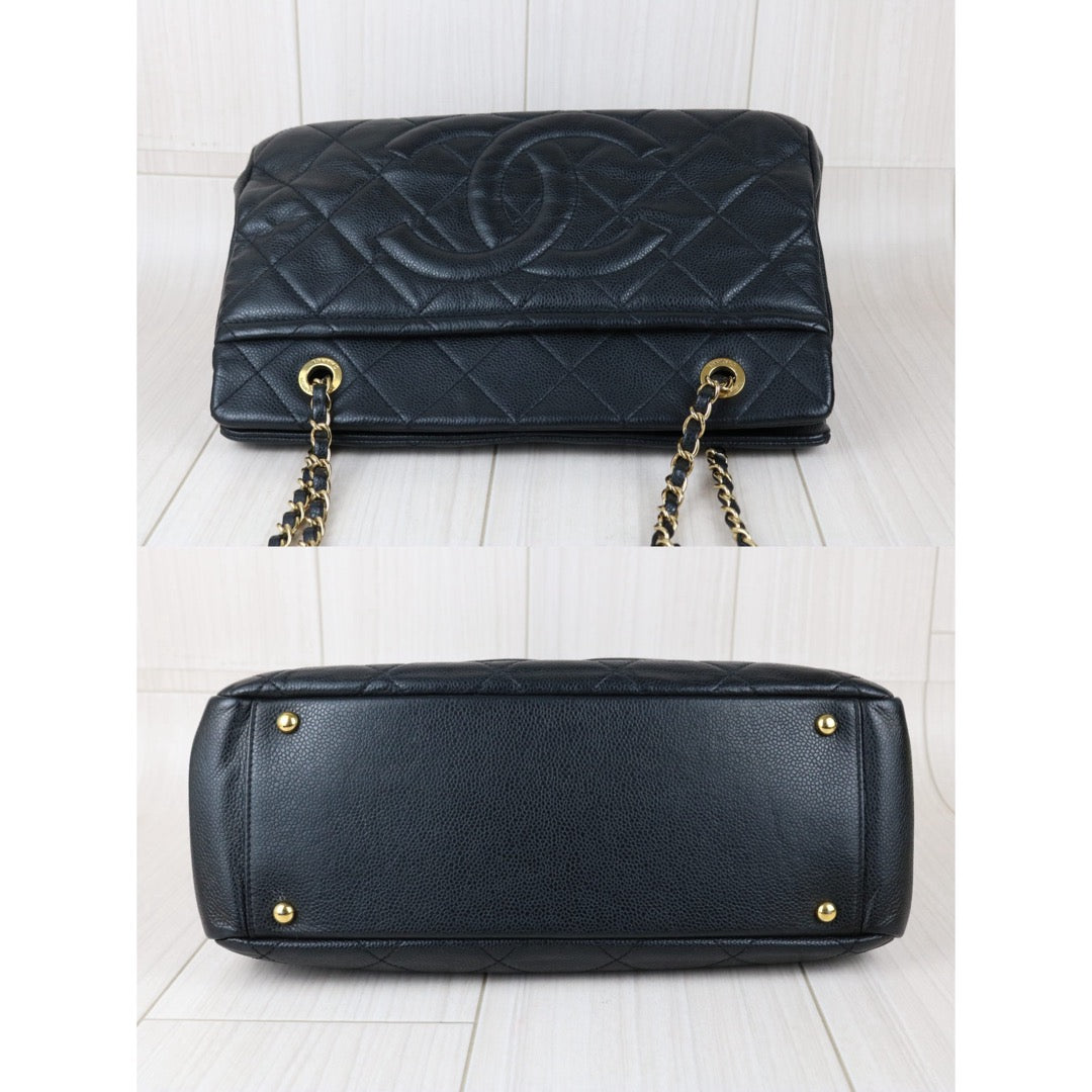 Include Entrupy Certificate of Authenticity｜Very Good ( Rank A)｜ CHANEL Caviar Skin  Matrasse Chain Tote Bag Black Made In 2012-2013Year｜X26051714