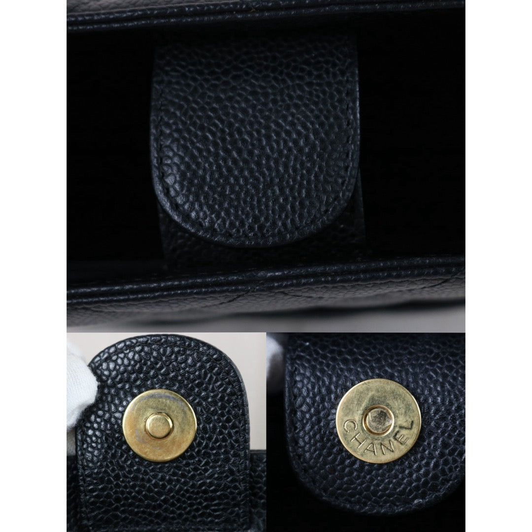Include Entrupy Certificate of Authenticity｜Very Good ( Rank A)｜ CHANEL Matrasse PST Chain Tote Bag Caviar Skin Black  Made In 2003-2004 Year｜S26073111