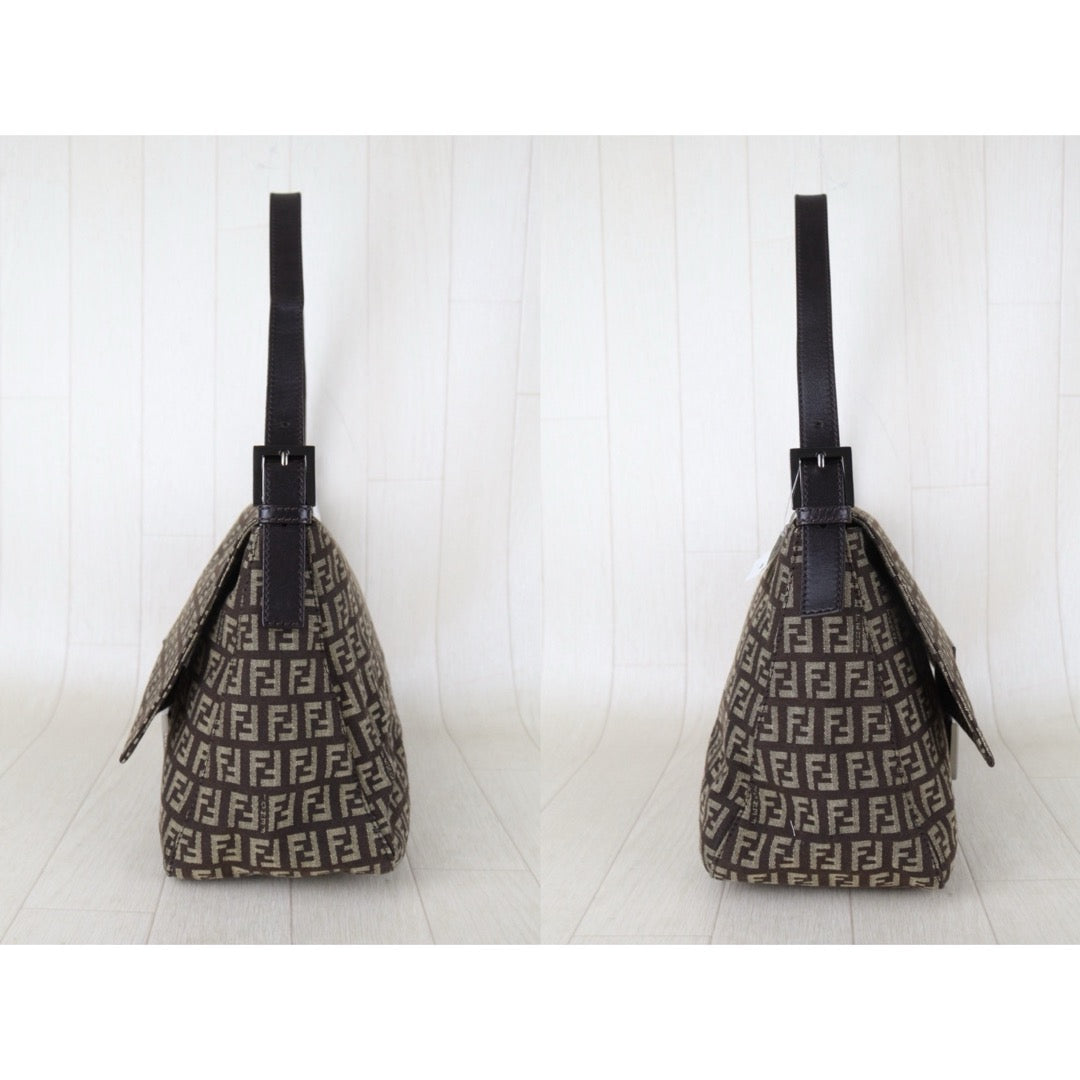 Include Entrupy Certificate of Authenticity｜Good ( Rank AB)｜ FENDI Zucca Mamma Baguette Shoulder Bag Brown｜S26082302
