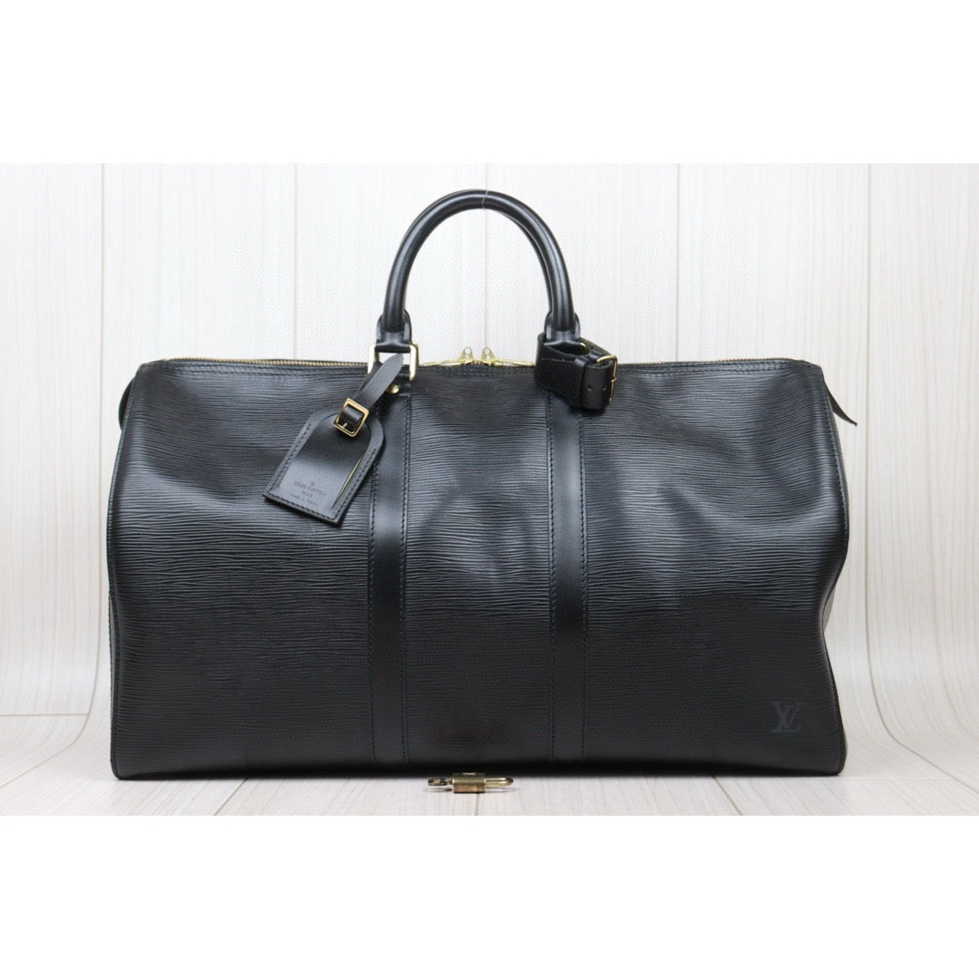 Good ( Rank AB)｜ LV Epi Keypol Bandrière 45 Black Hand Bag｜24122708