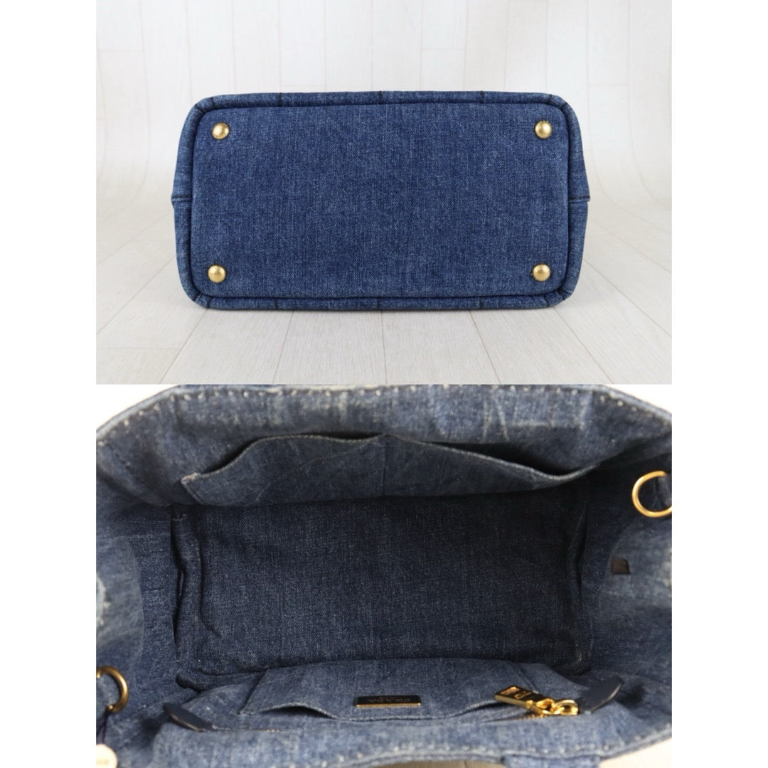 Include Entrupy Certificate of Authenticity｜Good ( Rank AB)｜  PRADA Canvas 2 Way Handbag Shoulder Bag Blue｜S26052001