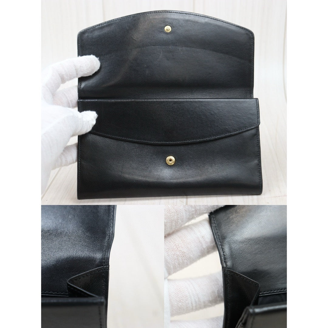 Good ( Rank AB)｜CHANEL Lambskin Black Long Wallet Made In 1991-1994 Year｜W24120911