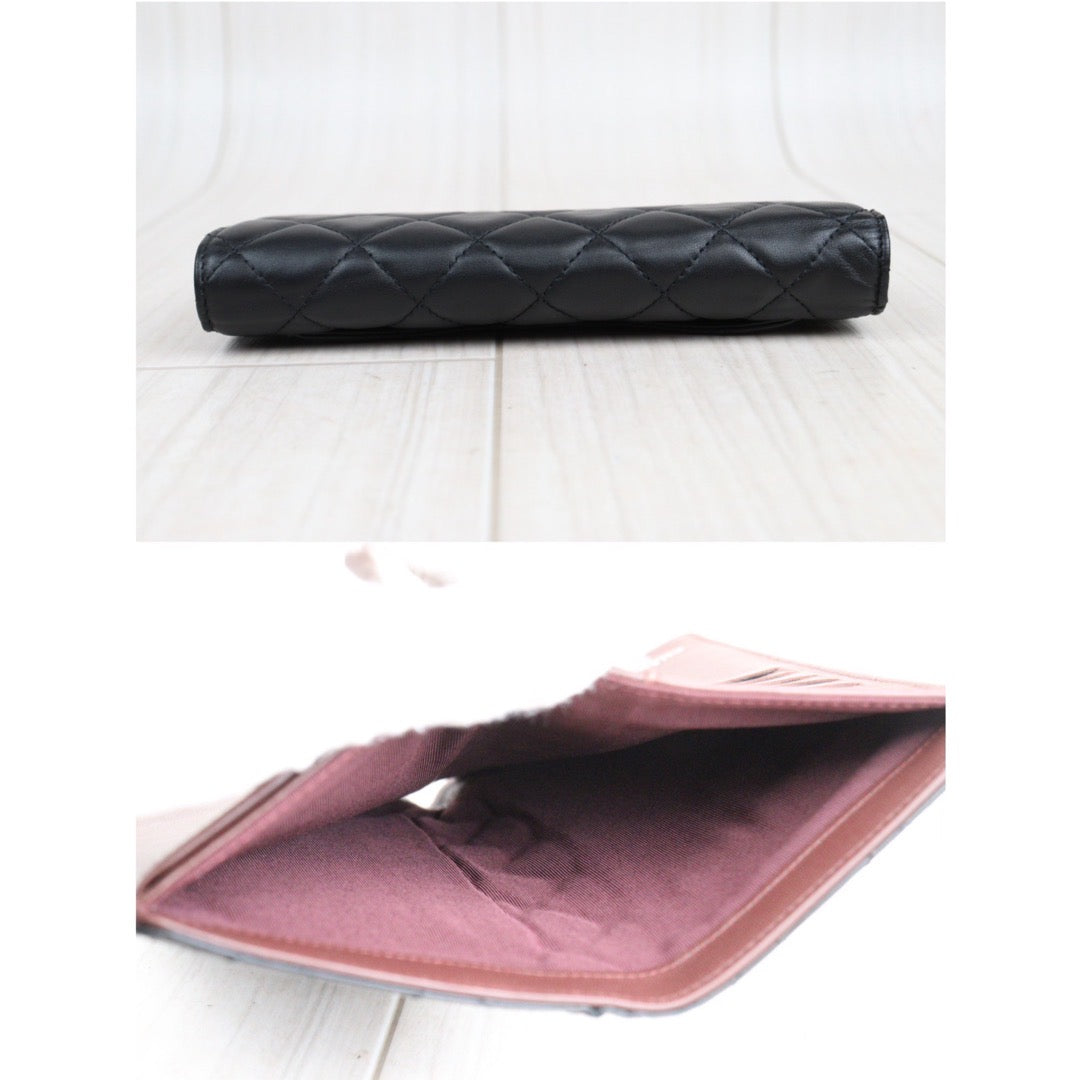 Rank A ｜ CHANEL Lamb Leather Long Wallet Made in 2009-2010 Year｜23112712