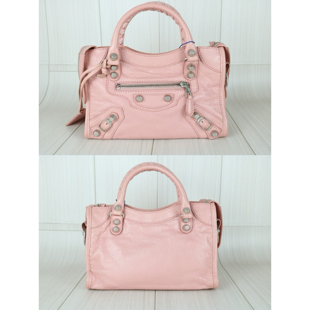 Very Good ( Rank A)｜Balenciaga Calf Leather Neo Mini Classic City Pink HandBag Shoulder Bag ｜W25102312
