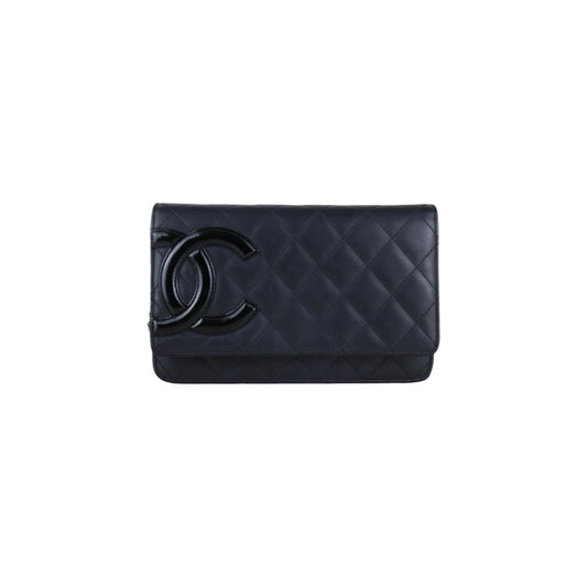 Include Entrupy Certificate of Authenticity｜Very Good ( Rank A)｜ CHANEL Cambon Line Calf Leather Matrasse Chain WOC Black Made In 2014Year｜S26060112