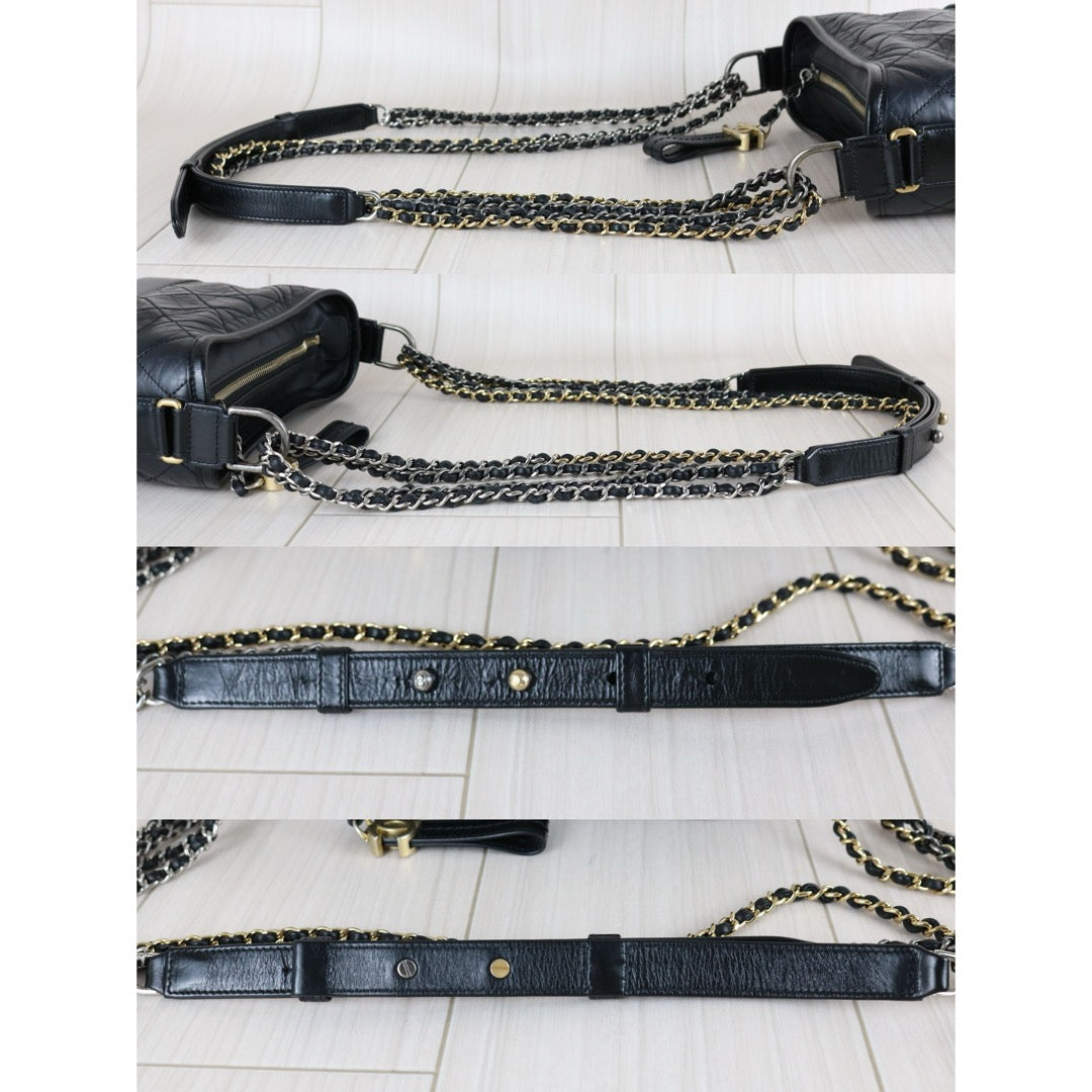 Good ( Rank AB)｜ CHANEL PM Gabrielle Calf Leather Shoulder Bag Black Made In 2018Year｜S26030812