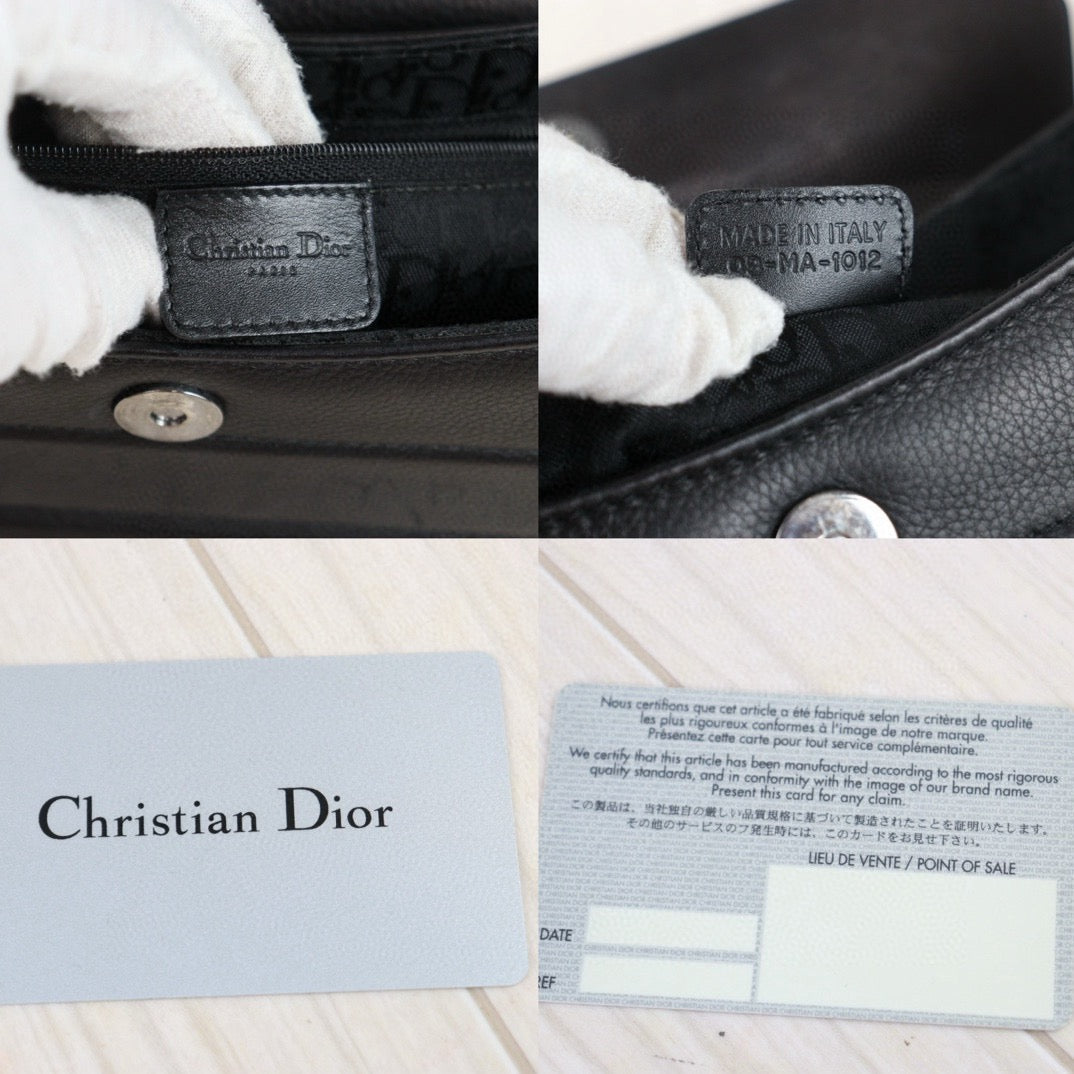 Rank AB｜ Dior Punk Calf Skin Shoulder Bag Black ｜W24080706