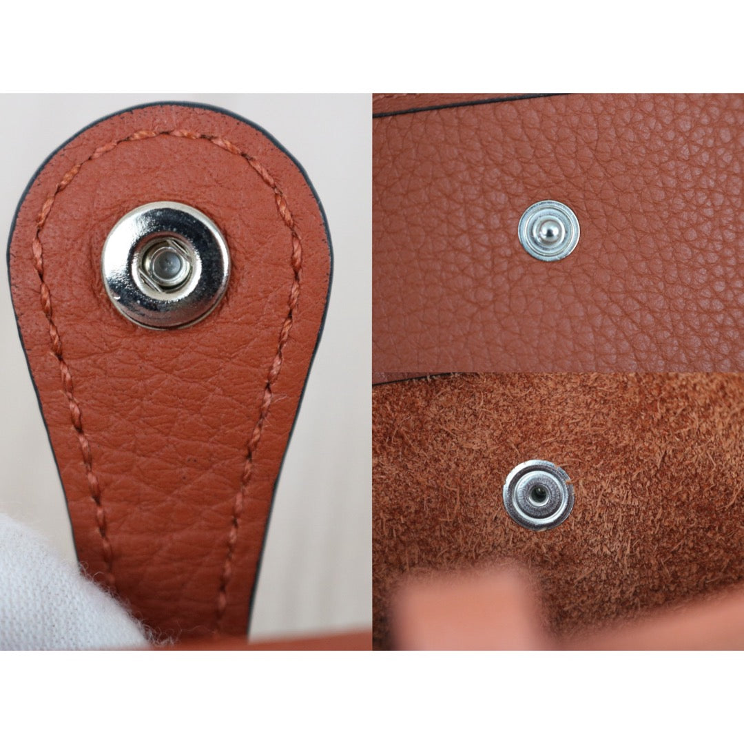 Include Entrupy Certificate of Authenticity｜Very Good ( Rank A)｜ Full Set HERMES Clemence Leather Mini Evelyn 16 Shoulder Bag Potiron D Stamp Made In 2019Year｜X26030702