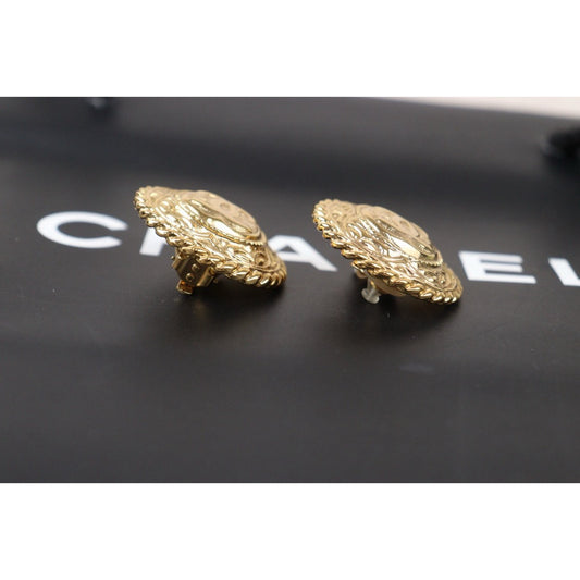 Very Good ( Rank A) ｜CHANEL Coco Mark Gold 24 Plated Earrings ｜Y24080206